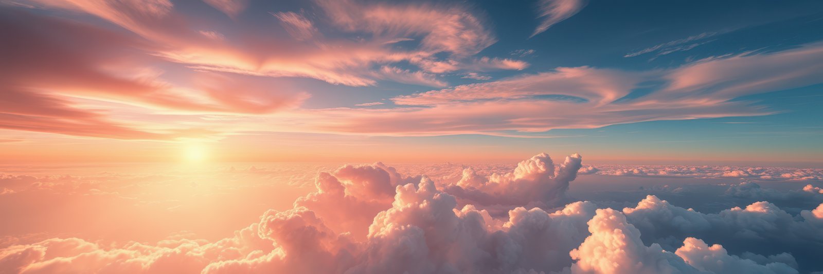 A high-altitude perspective reveals a spectacular sunset